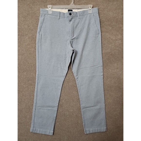 J Crew 770 Straight-fit Chino Pants Mens 34x30 Chambray Blue Stretch NEW